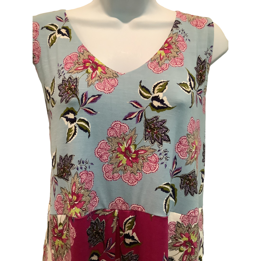 J.JILL OVER THE HEAD STYLE MIXED FLORAL PATTERN DRESS L NWOT - Picture 2 of 7
